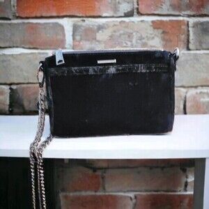 REBECCA MINKOFF Classic M.A.B. Black Suede Crossbody Bag EUC